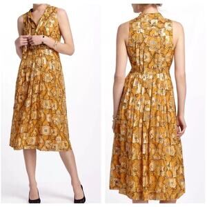 Anthropologie HD in Paris Gold Paisley Dress